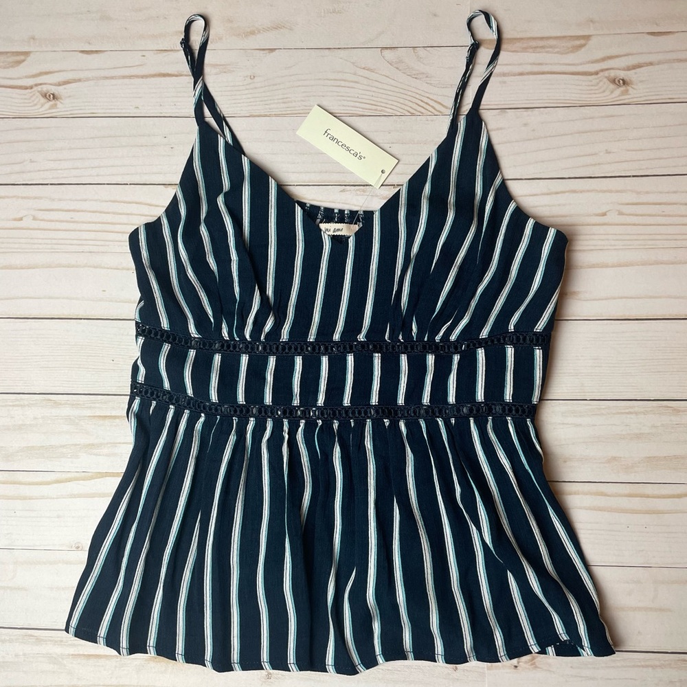 NWT Francesca’s Ladder Trim Tank Top